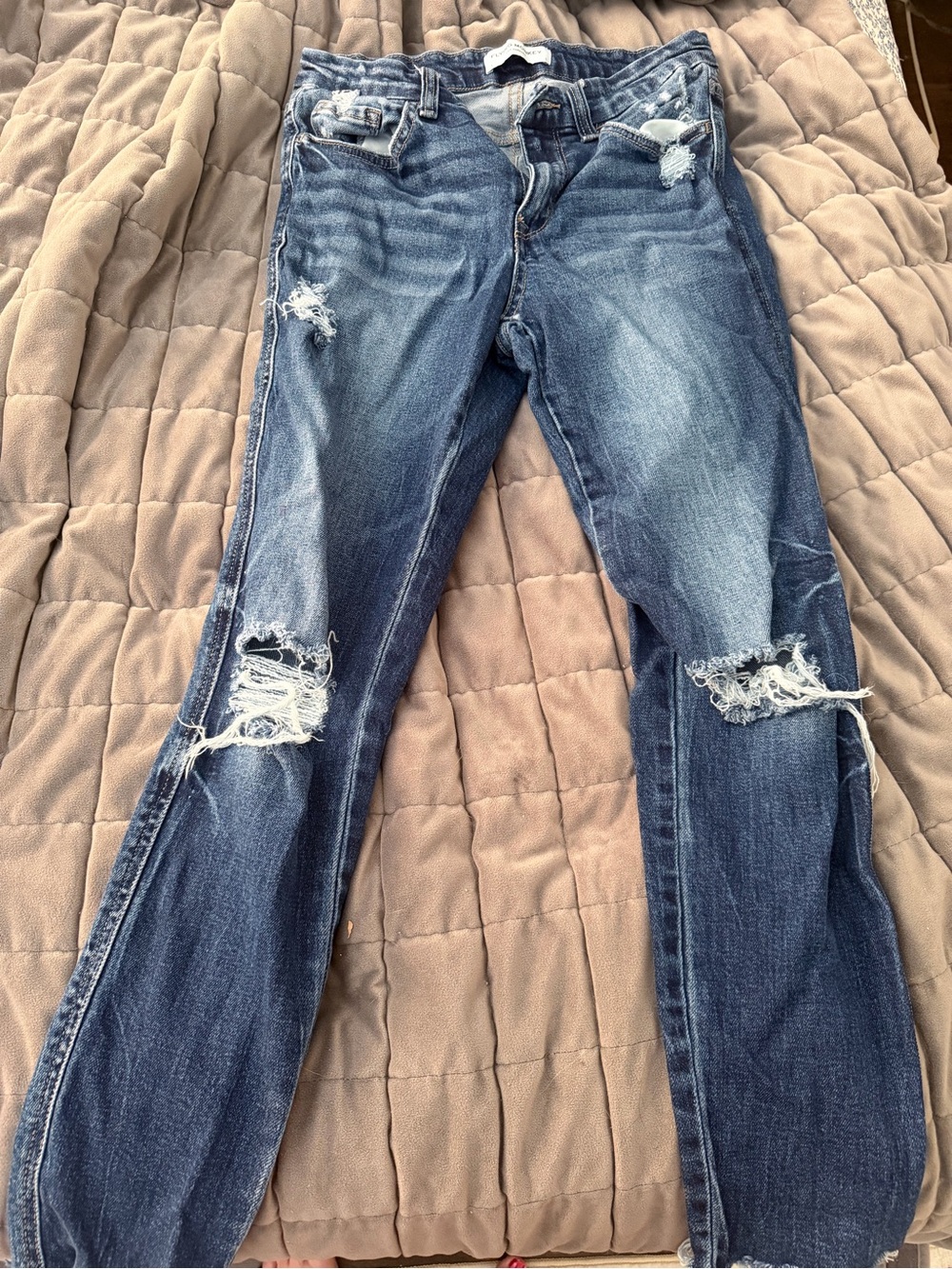 Flying Monkey - Distressed Dark Blue Women's Ripped Jeans